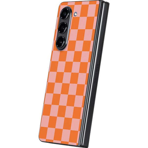 Orange Checkered Galaxy Z Fold5 5G Skin