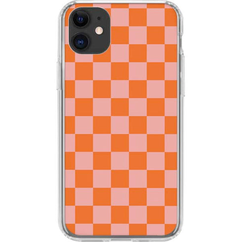Orange Checkered iPhone 11 Clear Case