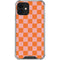 Orange Checkered iPhone 12 Clear Case