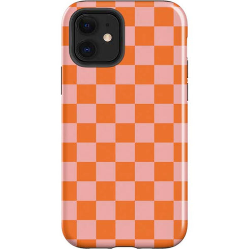 Orange Checkered iPhone 12 Impact Case