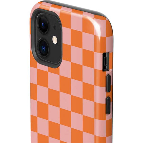 Orange Checkered iPhone 12 Impact Case