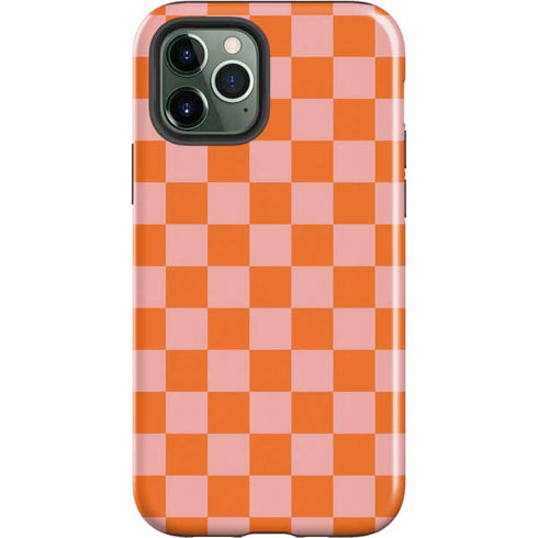 Orange Checkered iPhone 12 Pro Impact Case