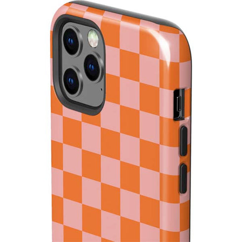 Orange Checkered iPhone 12 Pro Impact Case