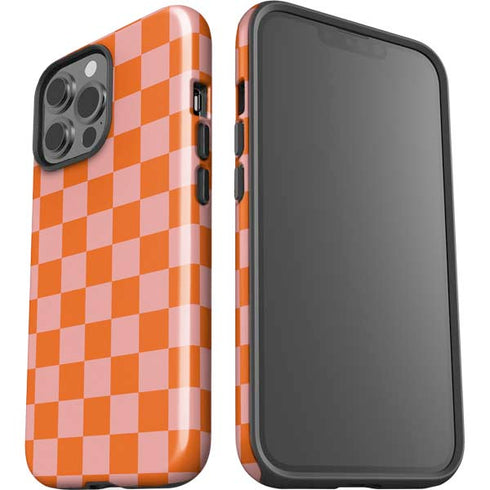 Orange Checkered iPhone 13 Pro Max Impact Case