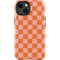 Orange Checkered iPhone 15 Plus Impact Case
