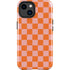 Orange Checkered iPhone 15 Plus Impact Case