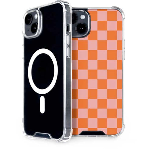Orange Checkered iPhone 15 MagSafe Case
