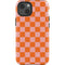 Orange Checkered iPhone 14 Impact Case
