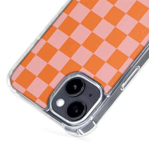 Orange Checkered iPhone 15 Plus MagSafe Case