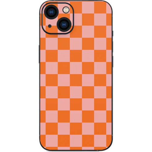 Orange Checkered iPhone 14 Plus Skin