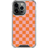 Orange Checkered iPhone 15 Pro Clear Case