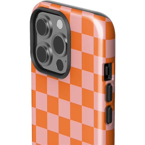 Orange Checkered iPhone 15 Pro Impact Case