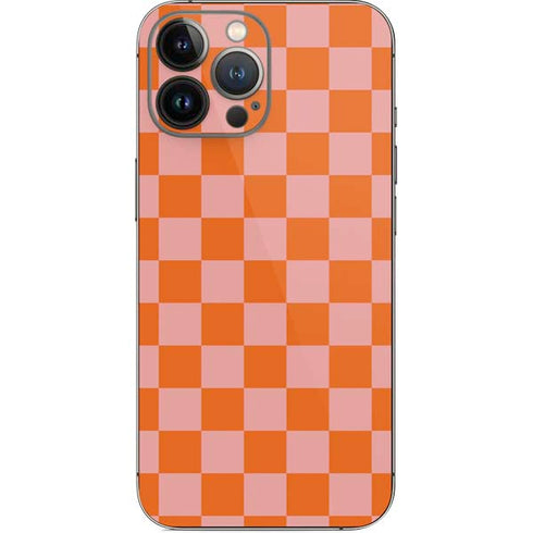 Orange Checkered iPhone 14 Pro Max Skin