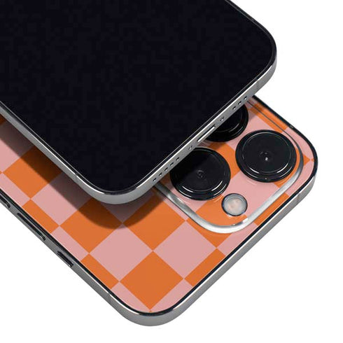 Orange Checkered iPhone 15 Pro Skin