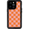 Orange Checkered iPhone 14 Pro Waterproof Case