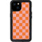 Orange Checkered iPhone 15 Plus Waterproof Case