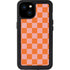 Orange Checkered iPhone 15 Plus Waterproof Case