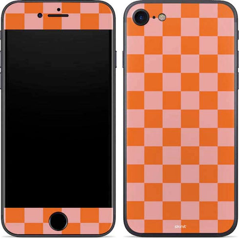Orange Checkered iPhone 7 Skin