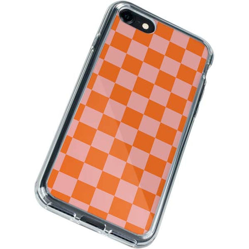 Orange Checkered iPhone SE (2nd & 3rd Gen) Clear Case