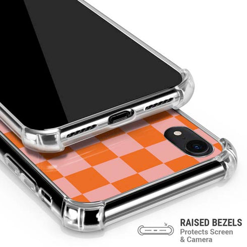 Orange Checkered iPhone XR Clear Case