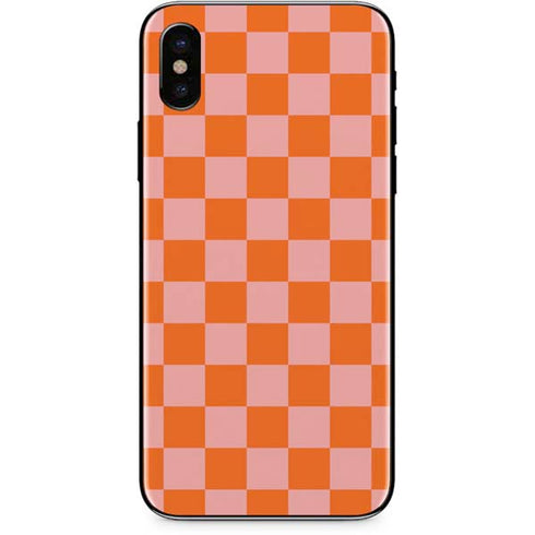 Orange Checkered iPhone XS Skin