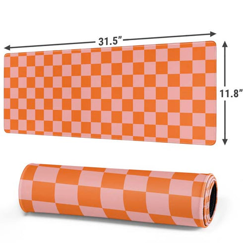 Orange Checkered Gaming Mouse Pad