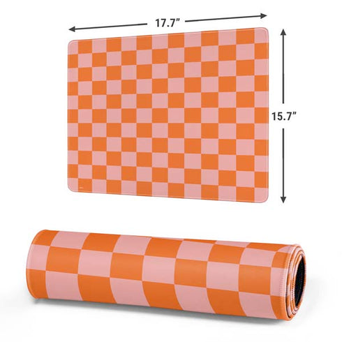 Orange Checkered Gaming Mouse Pad