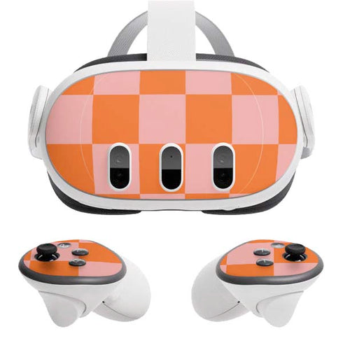 Orange Checkered Meta Quest 3 Skin