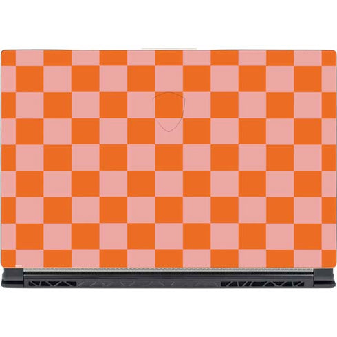 Orange Checkered MSI GS65 Stealth Laptop Skin