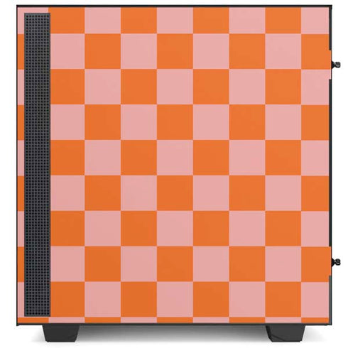 Orange Checkered NZXT H510 Compact ATX Mid-Tower Case Skin