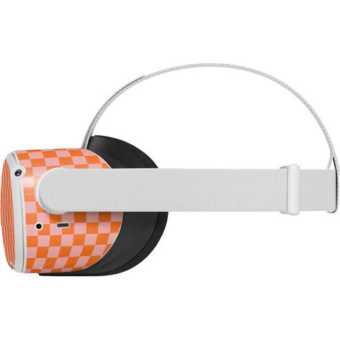 Orange Checkered Oculus Quest 2 Skin