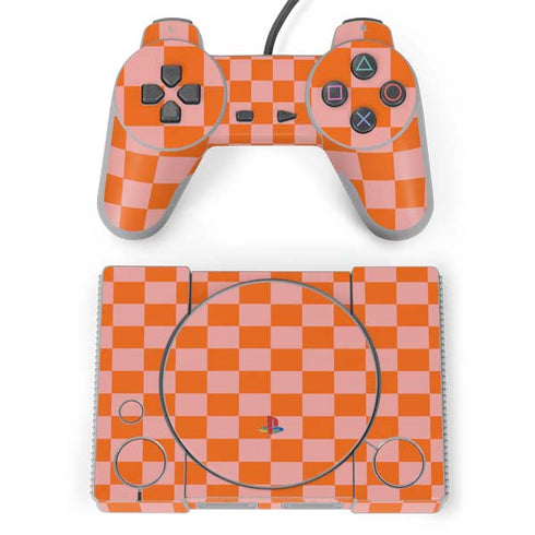 Orange Checkered PlayStation Classic Bundle Skin