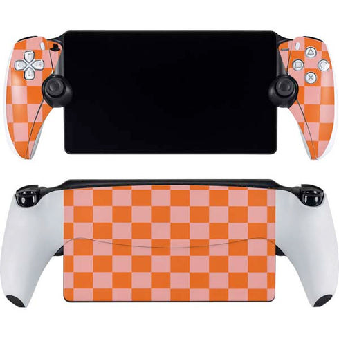 Orange Checkered PlayStation Portal Remote Player Skin