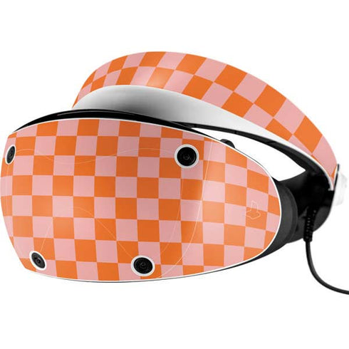 Orange Checkered PlayStation VR2 Skin