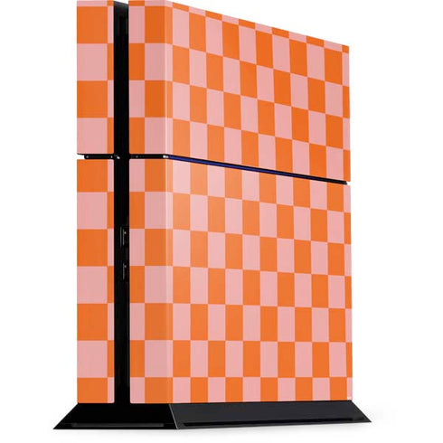 Orange Checkered PS4 Console Skin