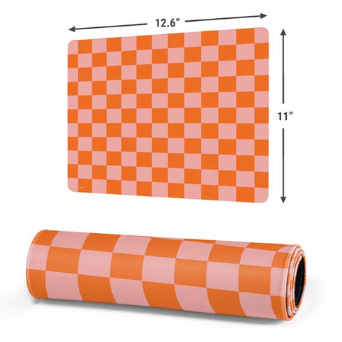 Orange Checkered Gaming Mouse Pad