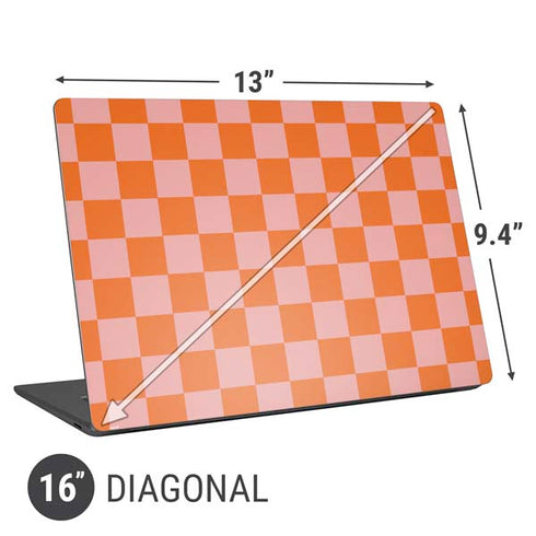 Orange Checkered Universal Laptop 16in (13 x 9.4in) Skin