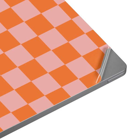 Orange Checkered Universal Laptop 18in (14.6 x 10.6in) Skin