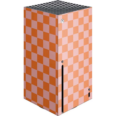 Orange Checkered Xbox Series X Console Skin