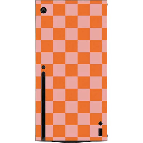 Orange Checkered Xbox Series X Console Skin