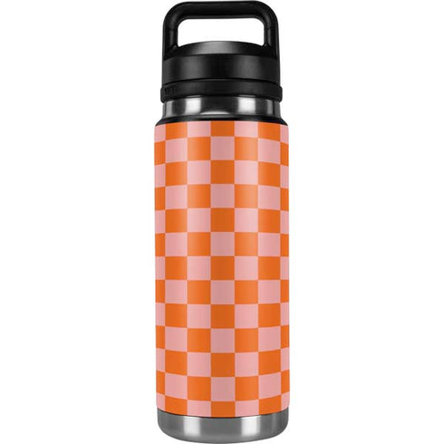 Orange Checkered YETI Rambler 26oz Bottle Skin