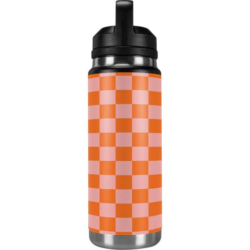 Orange Checkered YETI Rambler 26oz Bottle Skin