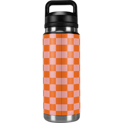 Orange Checkered YETI Rambler 26oz Bottle Skin