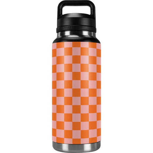 Orange Checkered YETI Rambler 36oz Bottle Skin