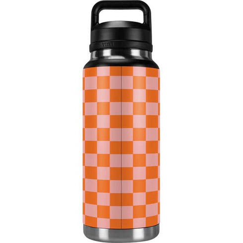 Orange Checkered YETI Rambler 36oz Bottle Skin