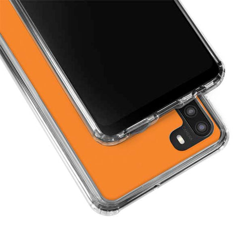 Orange Solid Galaxy A21 Clear Case