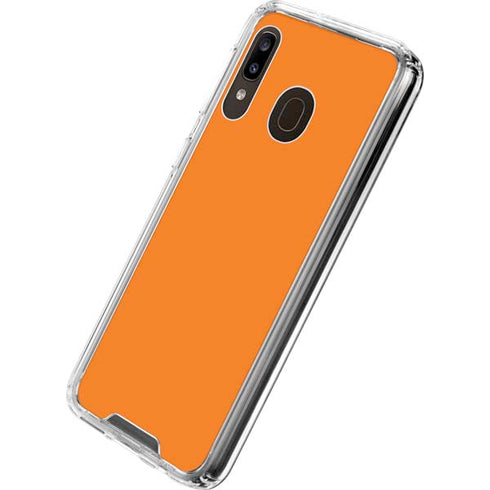 Orange Solid Galaxy A30 Clear Case