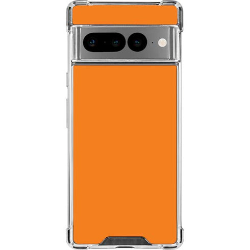 Orange Solid Google Pixel 7 Pro Clear Case