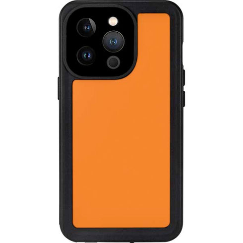 Orange Solid iPhone 14 Pro Waterproof Case