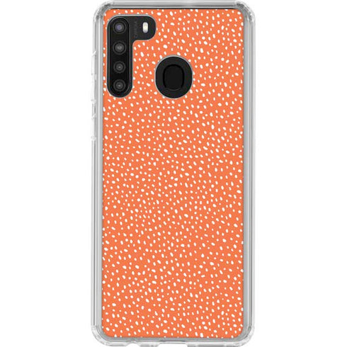 Orange Spots Galaxy A21 Clear Case